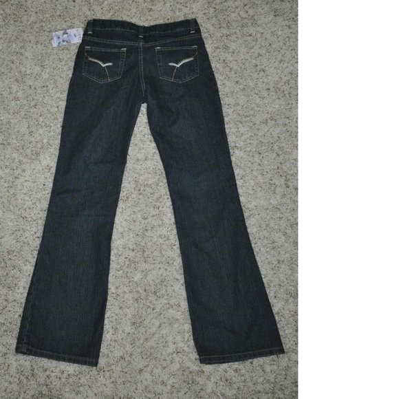 *Bootcut Jeans Lee sz 10 Blue Adjustable Waist Crinkled Washed 5 Pocket Girls - Picture 4 of 4